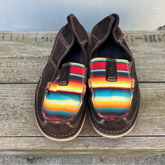 Ariat Cruisers Chocolate Boho Aztec Saddle Blanket Sunset Stripe Shoes 7B - Picture 2 of 7